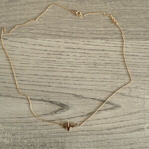 14K Yellow Gold Heartbeat Necklace